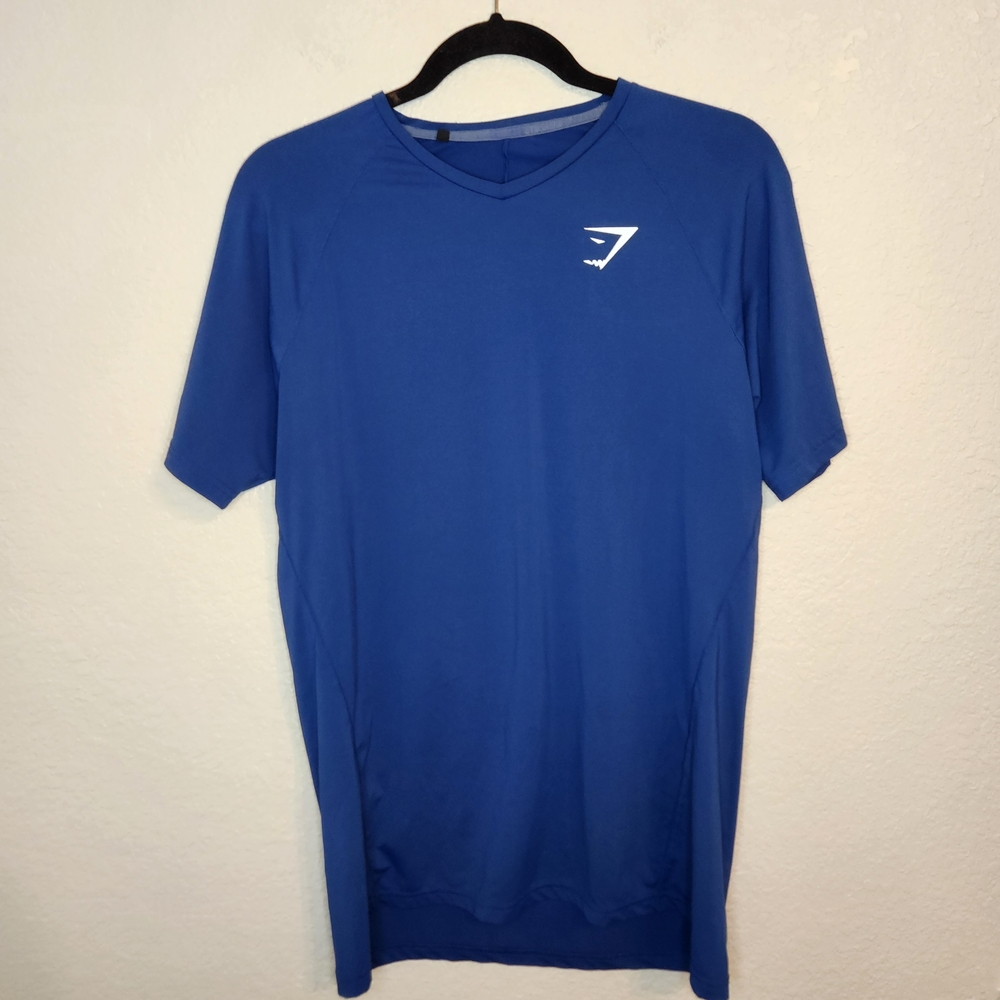 Gymshark Shirt M Purple Performance Spell Out Gym Workout Gain Lifter Mens